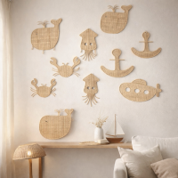 Rotan wanddecoratie Octopus